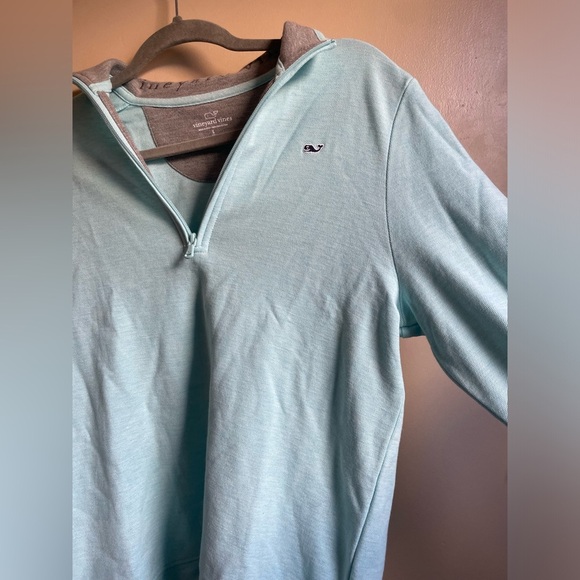 NWT Boys Vineyard Vines Light Blue Quarter-Zip Pullover size L Pima Cotton - Picture 5 of 9